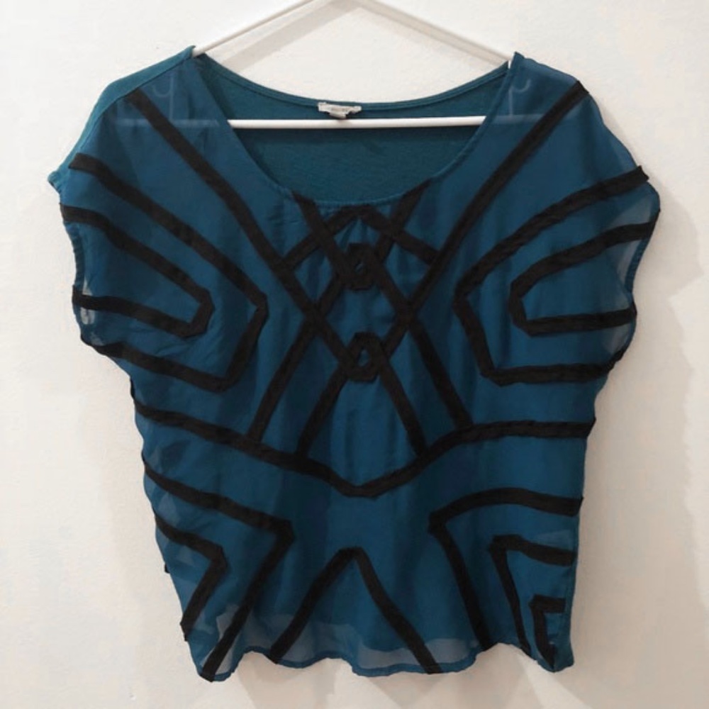 Blue Short Sleeved Blouse